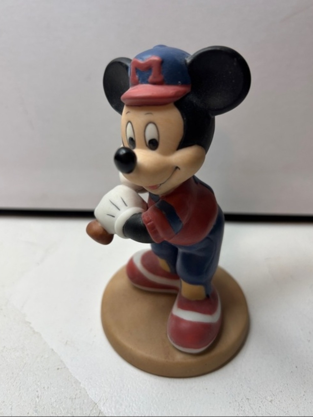 Disney Mickey Mouse Baseball Figurine 4” Resin Collectible Vintage